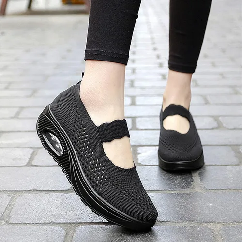 Vista 3 de EnllerviiD - Zapatos Mary Jane con hebilla para mujer, estilo tenis