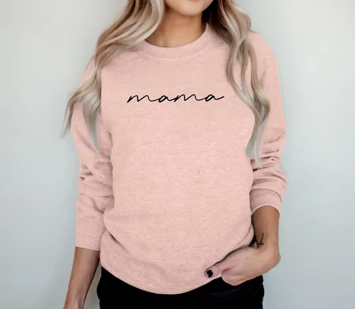 Vista 4 de Sudadera de cuello redondo para mujer, con estampado de letras, manga larga, holgada, a la moda