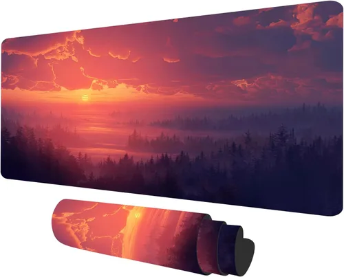 Vista 7 de Tapete de juego TCG, tapete de mouse MTG Forest Playmat compatible con juegos de mesa de cartas intercambiables, hermosas alfombrillas de juego