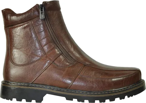 Vista 5 de bravo! Botas de invierno para hombre DEAN con forro de piel y doble cremallera, color negro y marrón, Marrón