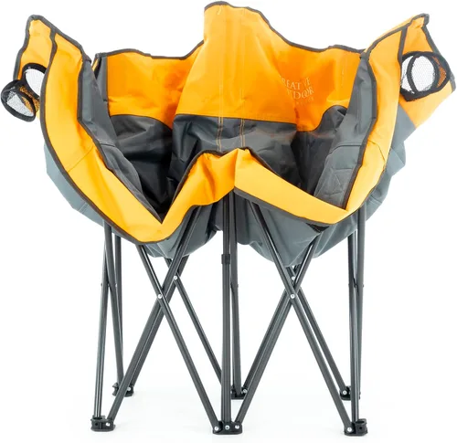 Vista 4 de Creative Outdoor Distributor Silla de campamento de lujo, marco de acero y telas de poliéster, se pliega compacta, bolsa de almacenamiento incluida