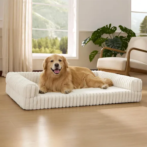 Vista 34 de Bedsure - Cama ortopédica para perros pequeños, cama impermeable de espuma viscoelástica con lados, sofá de espuma de nido de abeja para perros