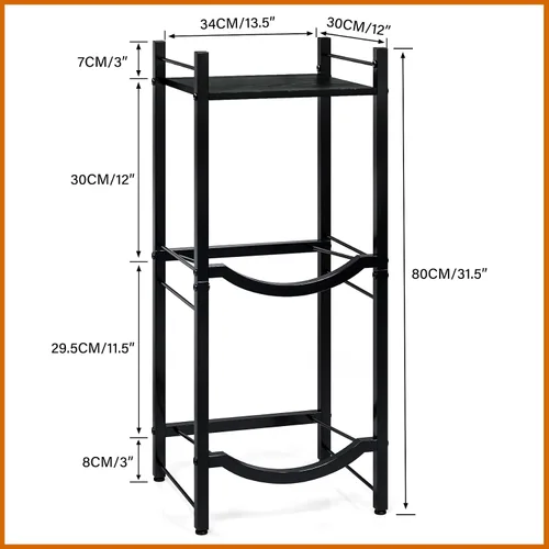 Vista 7 de TC-HOMENY Soporte para jarra de agua de 5 galones, estante de 3 niveles para dispensador, soporte organizador para hogar y oficina (negro)