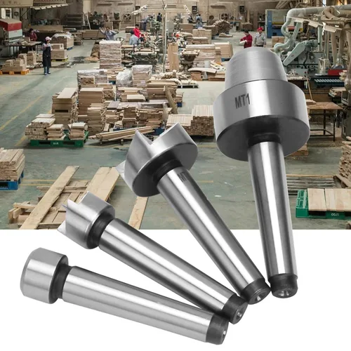 Vista 3 de 4pcs MT1 Torno de madera Live Center Drive Spur Cup Herramientas de torneado para carpintería con caja de madera (MT1)