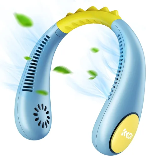Vista 10 de Ventilador de cuello para niños, ventiladores portátiles sin aspas para niños de 4-14 años, niñas y niños, mini ventilador de refrigeración personal