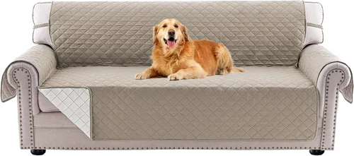 Vista 21 de PrinceDeco Funda de sofá para perros, lavable y reversible, apta para mascotas, resistente al agua, protector de muebles con correas elásticas