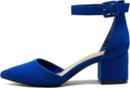 Vista 3 de DREAM PAIRS ANNEE - Zapatos de tacón bajo y grueso con punta puntiaguda