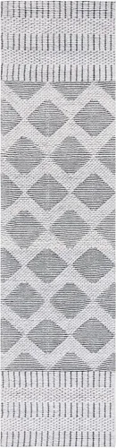 Vista 3 de SAFAVIEH Vermont Collection - Alfombra de pasillo de 2 pies 3 pulgadas x 8 pies, gris y marfil, hecha a mano de lana geométrica bohemia moderna