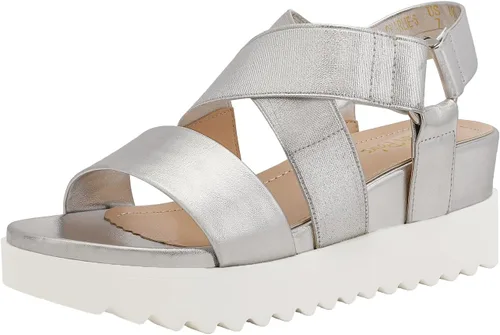 Vista 9 de DREAM PAIRS - Sandalias de plataforma con tacón de cuña, punta abierta y correas en el tobillo para mujer