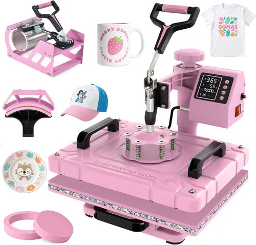 Vista 12 de Máquina de prensa de calor Slendor 12x15 pulgadas, máquina de prensado digital de 360 grados 5 en 1 para camisetas, tazas, sombreros, placas