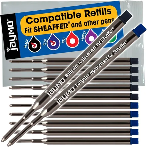 Vista 18 de Jaymo Repuesto para Sheaffer K 99335 - Medidas 3.75 in / 95 mm de largo - Recambio de bolígrafo - 12 negro