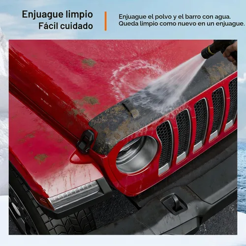 Vista 5 de powoq Deflector de capó compatible con Jeep Wrangler JK 2007-2018