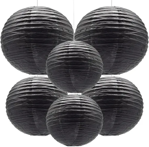 Vista 12 de 6 faroles de papel decorativos redondos colgantes para fiestas, aulas, bodas, Halloween, Navidad, decoración del hogar