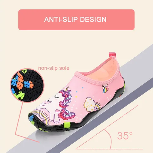 Vista 4 de Zapatos de agua para niños pequeños zapatos de natación de suela suave gruesa para niños deportes al aire libre calcetines acuáticos descalzos