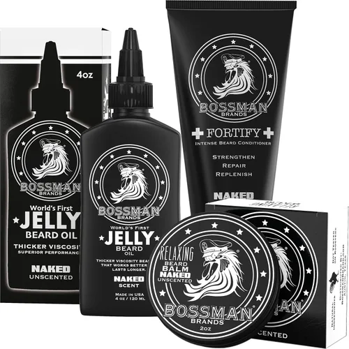 Vista 12 de Bossman Essentials - Kit de barba para hombre, juego de regalo de 3 piezas