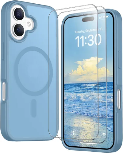 Vista 156 de SPIDERCASE Funda magnética translúcida diseñada para iPhone 11, con 2 protectores de pantalla de vidrio templado, antihuellas, para iPhone 11 de 6.1