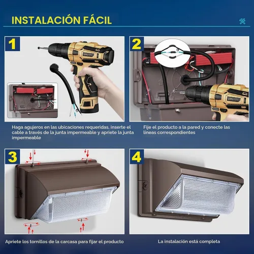 Vista 7 de LEDMO 120W LED Paquete de Pared Luz 15840LM 840W HPS/HID Equivalente 5000K LED Luz de inundación Comercial e Industrial al aire libre LED Luces