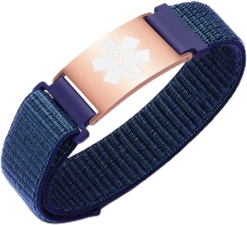 Vista 38 de Pulseras deportivas personalizadas de alerta médica para mujeres y hombres – Pulseras de identificación médica personalizadas con grabado gratuito