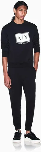 Vista 5 de Armani Exchange Sudadera de cuello redondo con logotipo Box para hombre Negro