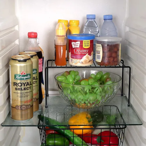 Vista 5 de Estantes de cocina, mini estante de almacenamiento para organización de gabinete, organizador de almacenamiento para cocina, refrigerador, gabinete