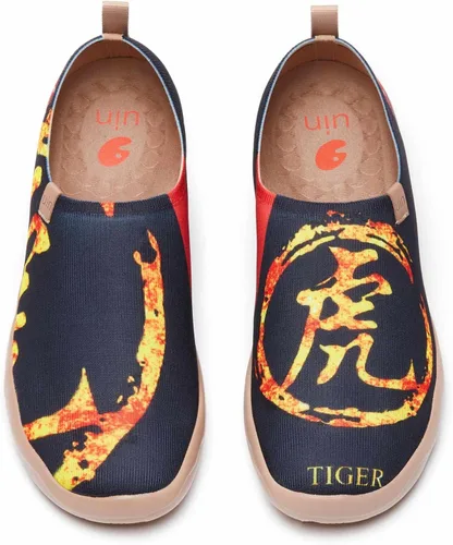 Vista 15 de UIN Zapatos de viaje para caminar para hombre, sin cordones, de lona, informales, ligeros, cómodos y modernos, diseño de perritos felices Ahhhhh