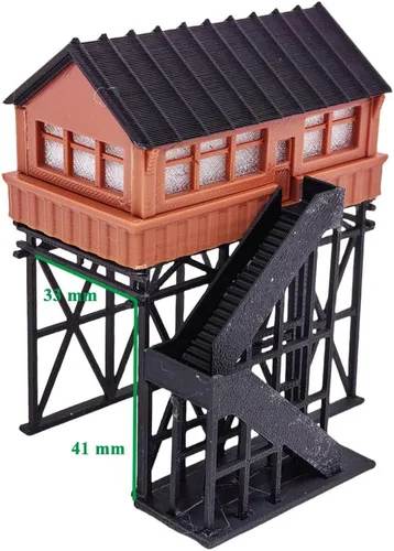 Vista 2 de Outland Models Escala aérea de la caja de señal/de la torre N de la estación del diseño del tren