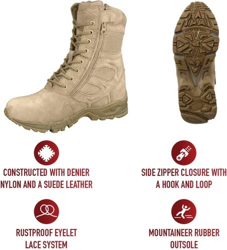 Vista 5 de Rothco Forced Entry Deployment Boots with Side Zipper - 8 Inch