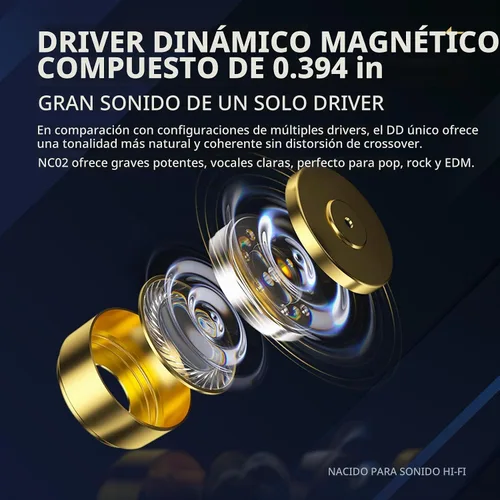 Vista 9 de CCZ NC02 - Monitores intraurales, auriculares con cable para juegos, graves profundos con cable sin micrófono, auriculares intrauditivos IEM de alta