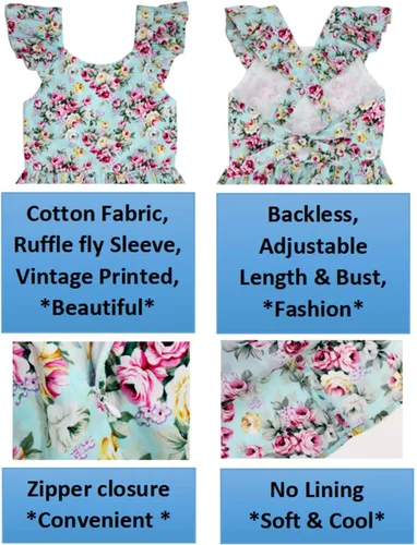 Vista 287 de Vestido de verano para niña, de algodón, con diseño floral
