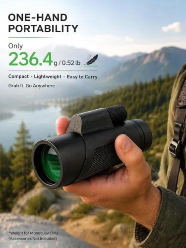Vista 5 de Monocular de 12x50 con adaptador de teléfono y trípode