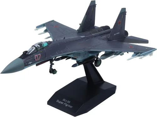 Vista 8 de Su-57 Felon - Aviones fundidos a presión a escala 1/100, modelo de avión de metal para coleccionista, entusiasta de la aviación, coleccionable