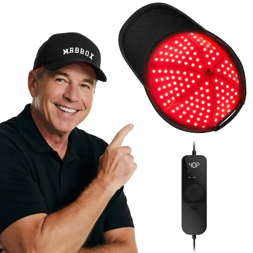 Vista 6 de Gorra de crecimiento del cabello con luz roja, 528 emisores de luz total, terapia de luz roja para el cabello, ajuste ajustable, sesiones en casa
