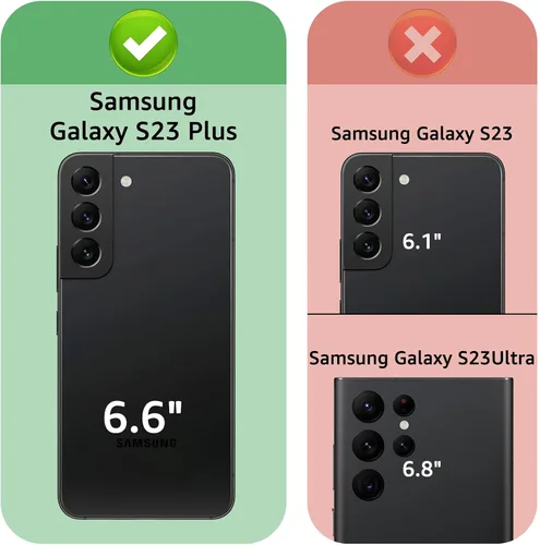 Vista 2 de XcaseBar Funda tipo cartera para Samsung Galaxy S23 Plus con cremallera 【Bloqueo RFID】 Titular de la tarjeta de crédito, Libro de folio con tapa