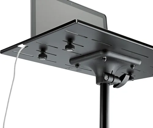 Vista 3 de K&M Konig & Meyer 12185.000.55 - Soporte para laptop Escritorio de gran tamaño con altura ajustable y pernos de seguridad Patas de trípode