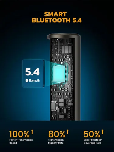 Vista 4 de MaedHawk Adaptador AUX Bluetooth 5.4 para coche, receptor de audio de 0.1