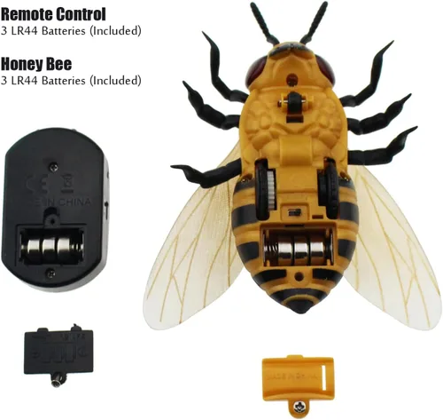 Vista 4 de Tipmant Realista RC Honey Bee Toys IR Control Remoto Abeja Insecto Vehículo Eléctrico Animal para Gato Perro Niños Regalos de Cumpleaños
