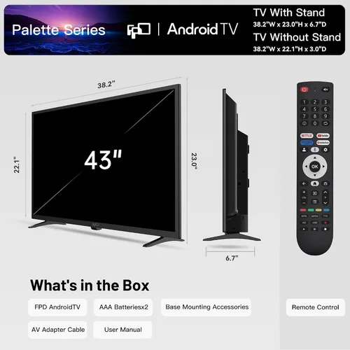 Vista 8 de FPD 43 televisión ultra fina elegante elegante de Android TV LED