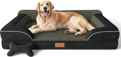 Vista 21 de CWAWZ Cama ortopédica para perros extra grandes, cama ortopédica para perros con espuma viscoelástica de gel refrescante, cama impermeable