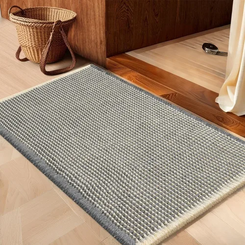 Vista 75 de IM HOME Tapete de baño de punto gofre, color caqui, de 24 x 17 pulgadas, tejido bohemio, moderno, absorbente, antideslizante, suave, lavable