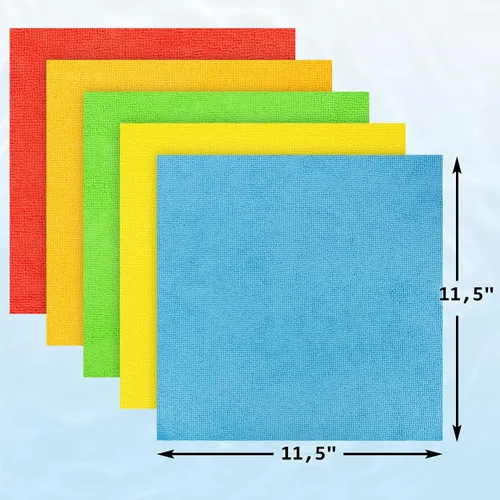 Vista 9 de Toallas de microfibra para automóviles, paquete de 24 paños de limpieza de microfibra, toallas de limpieza de 11.5 x 11.5 pulgadas, absorbentes a