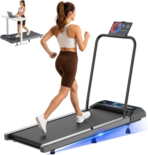 Vista 10 de Walking Treadmill Pad with Adjustable 8% Incline for Home Office 2-Negro