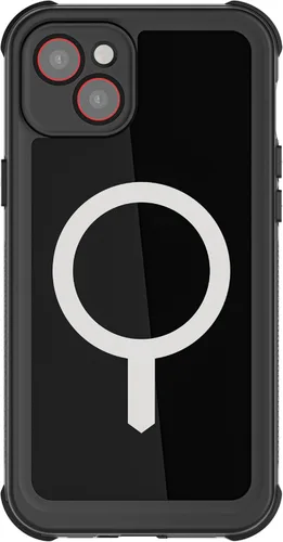 Vista 7 de Ghostek NAUTICAL - Funda impermeable para iPhone 14 Plus con protector de pantalla, clip para cinturón, imanes MagSafe, a prueba de golpes, Negro