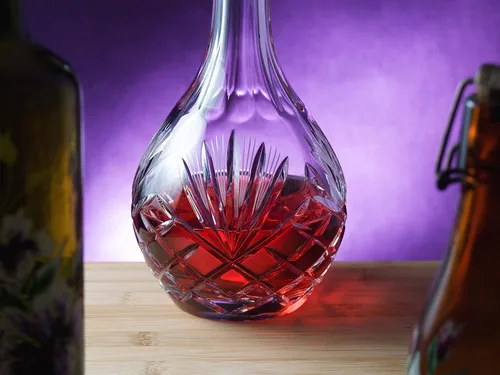 Vista 5 de Barski - Corte a mano - Boca soplada - Cristal - Decantador de vino - 32 oz. - Hecho en Europa