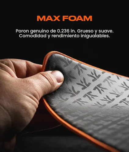 Vista 2 de Fnatic MAX Dash L Pro - Alfombrilla de mouse para juegos, superficie de control de tela lisa naranja, revestimiento resistente al agua, con base