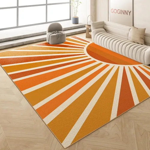 Vista 8 de Alfombra bohemia vintage de 5 x 7 pulgadas, lavable, retro, bohemia, marroquí, oriental, neutra, grande, ultrafina, de pelo bajo, ligera