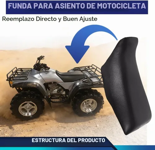 Vista 6 de PIT66 Funda para Asiento Negra Compatible con Honda Fourtrax 300 1988-2000 Funda para Asiento