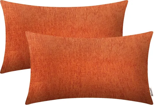 Vista 73 de BRAWARM Fundas de almohada 40x40 cm - Paquete de 2 fundas de almohada de chenilla negra, fundas de almohada de chenilla suave teñida sólida