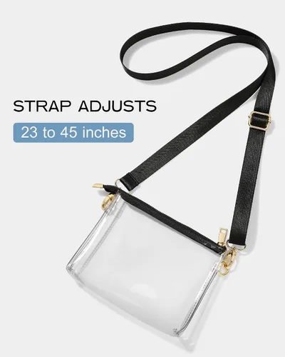 Vista 4 de Bulado Clear Bag for Stadium Events, Clear Purse for Women Stadium Crossbody, Sports Fan Handbags for Concert Outfits