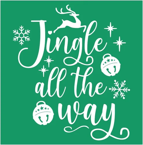 Vista 6 de DGAGA Plantillas de pantalla de seda de Navidad, reutilizables, autoadhesivas, Baby It's Cold Outer, plantillas de malla de tiza para decoración