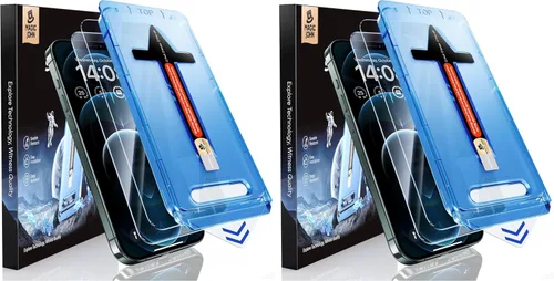 Vista 8 de MAGIC JOHN Paquete de 2 protectores de pantalla de vidrio templado para iPhone 12 Pro Max de 6.7 pulgadas, instalación automática de eliminación